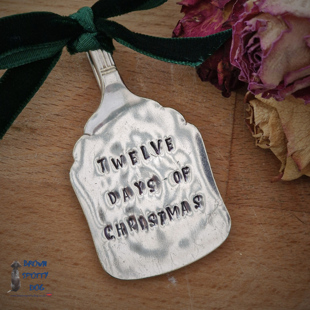 "Twelve days of Christmas" Large Vintage Silver Plate Spoon Bookmark