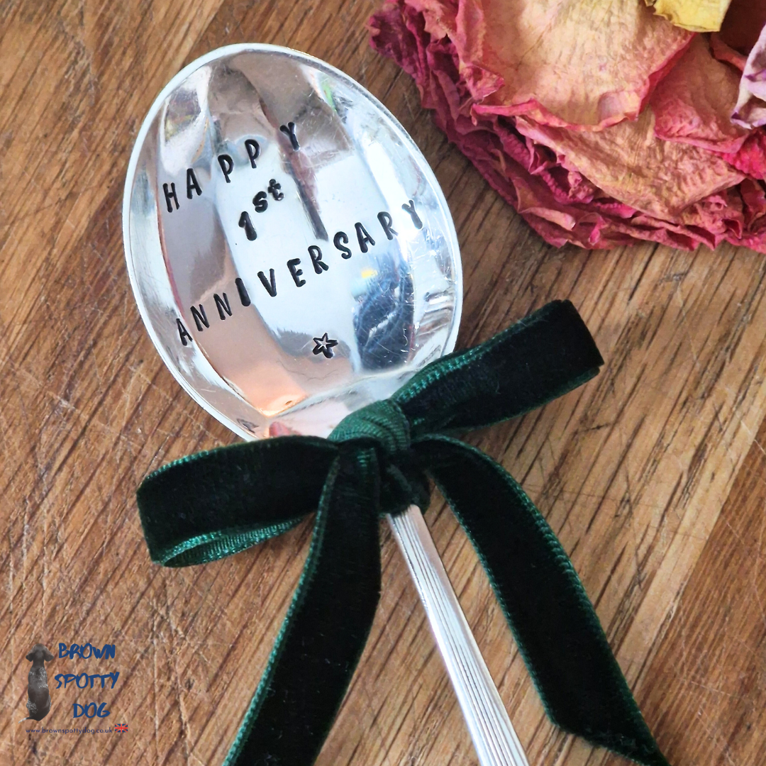 'Happy 1st Anniversary' Prosecco Spoon