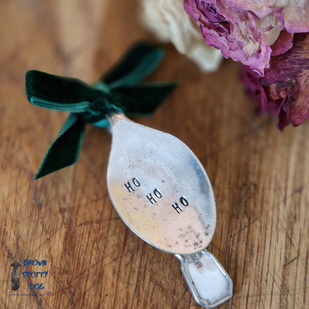 "Ho, Ho, Ho" Small Vintage Silver Plate Spoon Bookmark