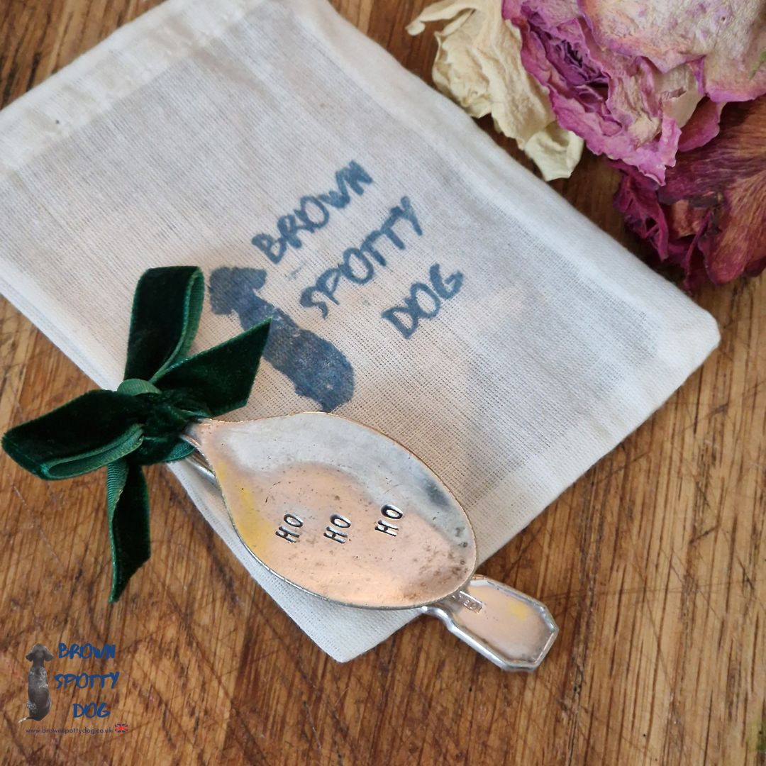 "Ho, Ho, Ho" Small Vintage Silver Plate Spoon Bookmark