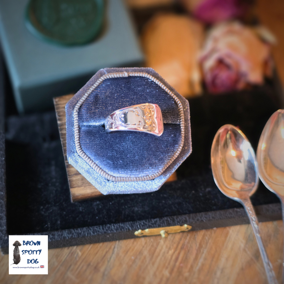 Sheffield 1903 Antique Silver Spoon Ring, complete with Change of Use Certification - A0988