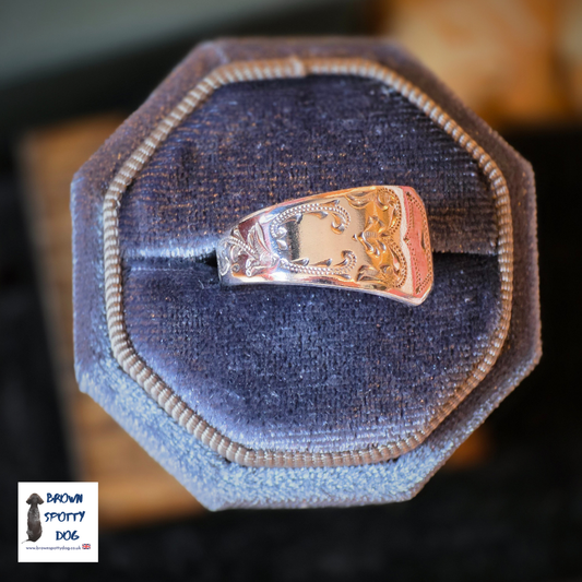 Sheffield 1903 Antique Silver Spoon Ring, complete with Change of Use Certification - A0988