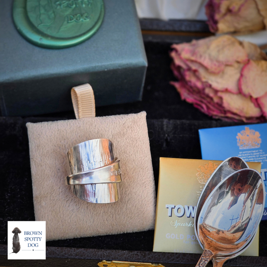 Sheffield 1932 Antique Silver Spoon Ring, complete with Change of Use Certification - A1627