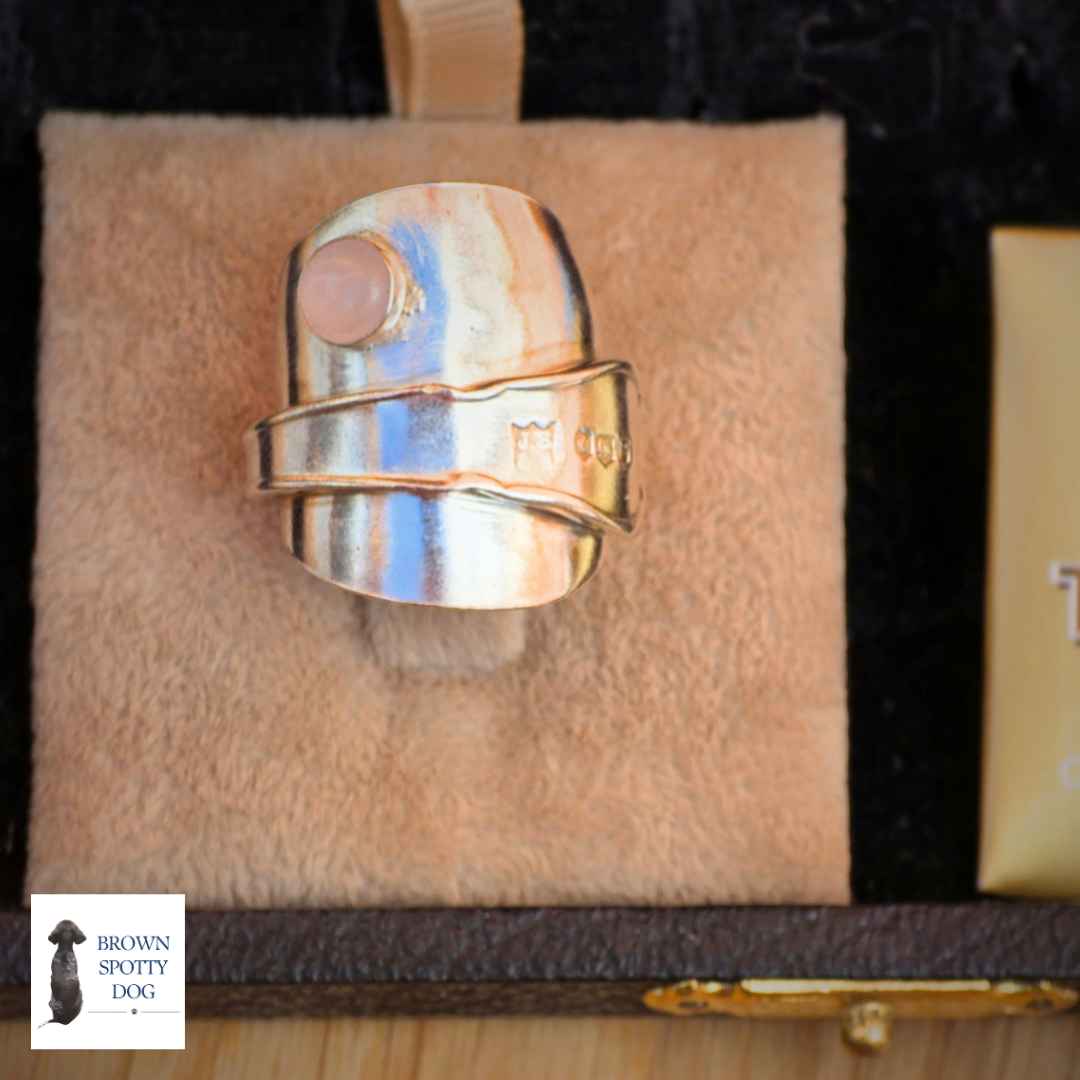 Sheffield 1957 Antique Silver Spoon Ring, complete with Change of Use Certification - A0304