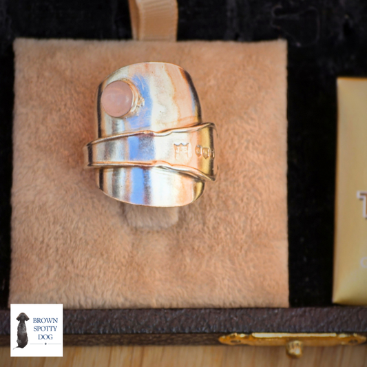 Sheffield 1957 Antique Silver Spoon Ring, complete with Change of Use Certification - A0304