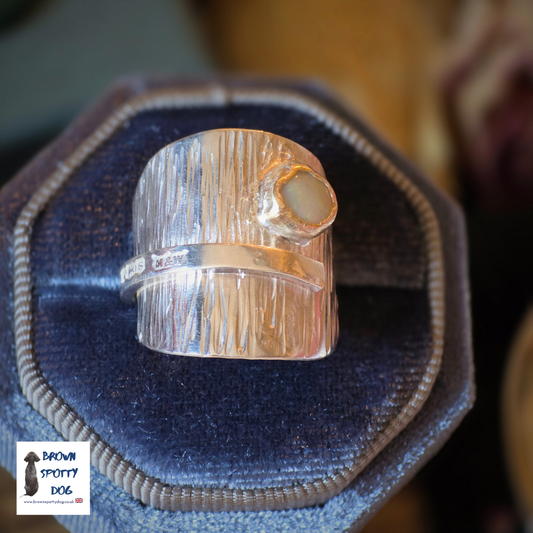 Sheffield 1935 Antique Silver Spoon Ring, complete with Change of Use Certification - A1062