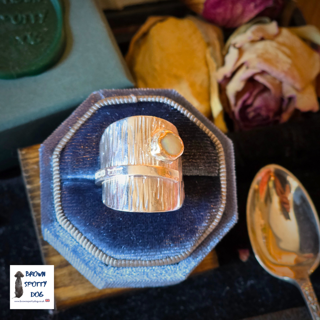 Sheffield 1935 Antique Silver Spoon Ring, complete with Change of Use Certification - A1062