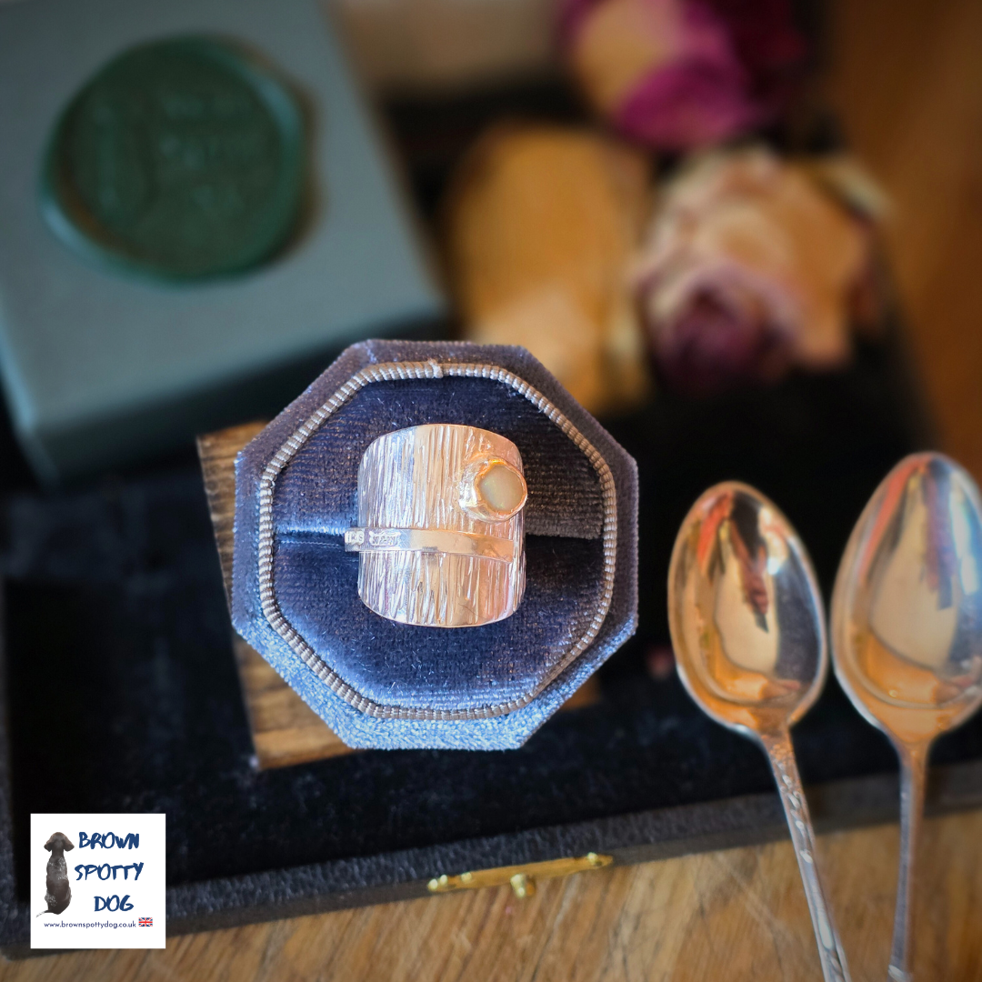 Sheffield 1935 Antique Silver Spoon Ring, complete with Change of Use Certification - A1062