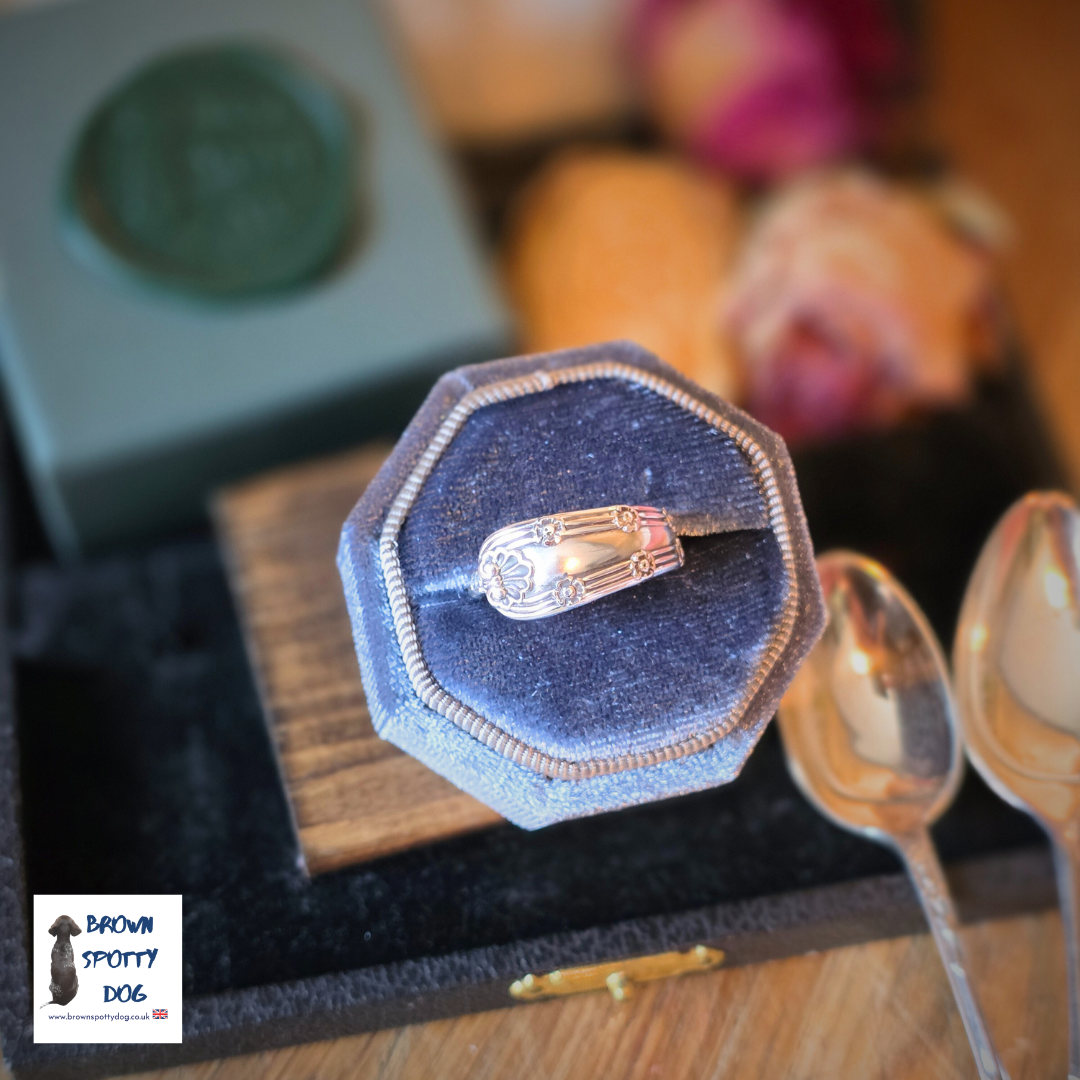 Birmingham 1908 Antique Silver Spoon Ring, complete with Change of Use Certification - A1055