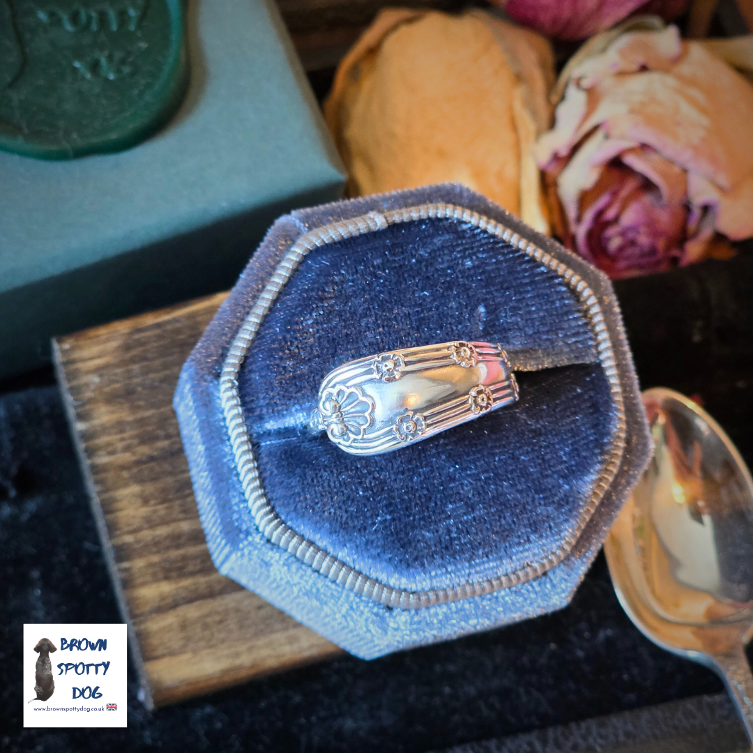 Birmingham 1908 Antique Silver Spoon Ring, complete with Change of Use Certification - A1055