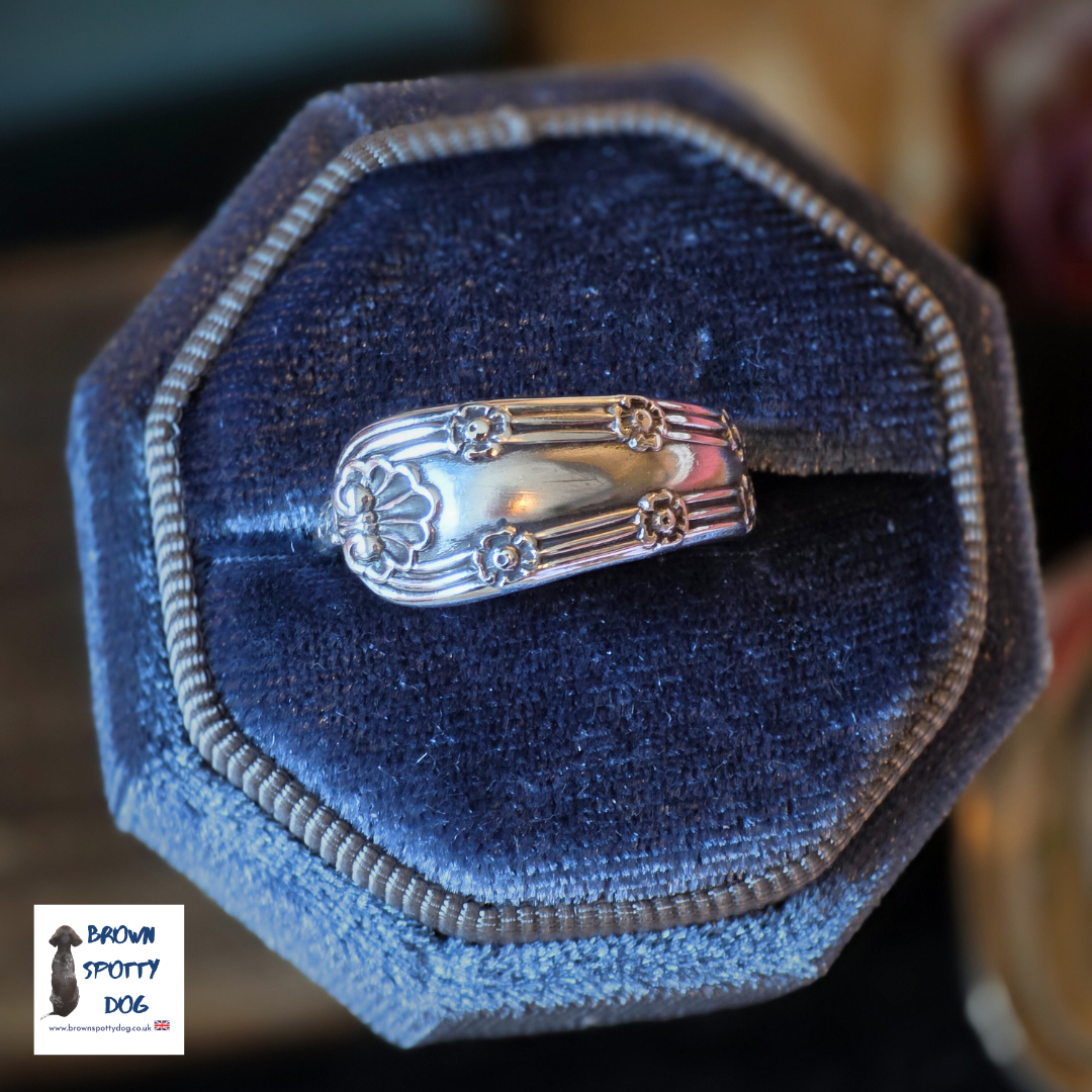 Birmingham 1908 Antique Silver Spoon Ring, complete with Change of Use Certification - A1055
