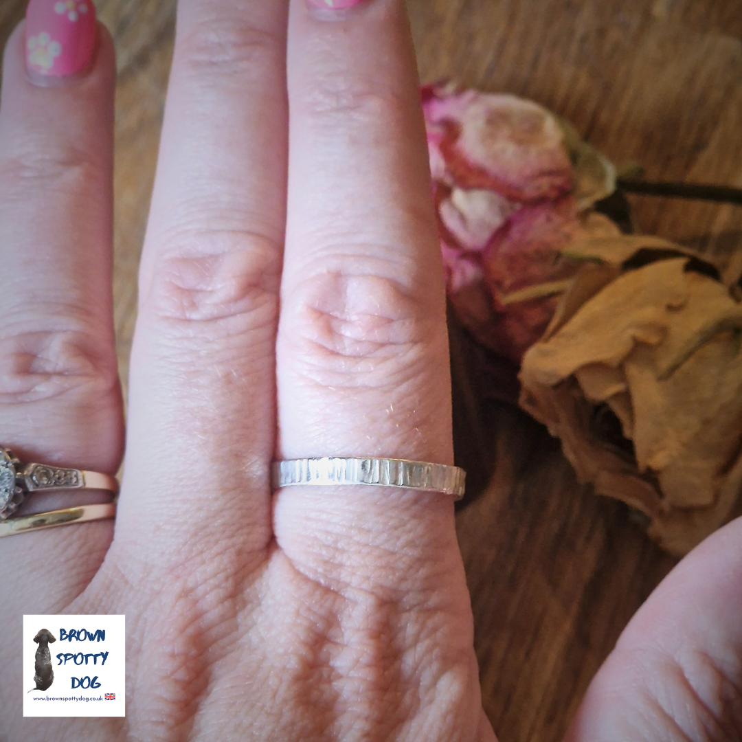 Silver .925 Textured 3mm ring band