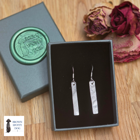 Long Reticulated Silver Earrings