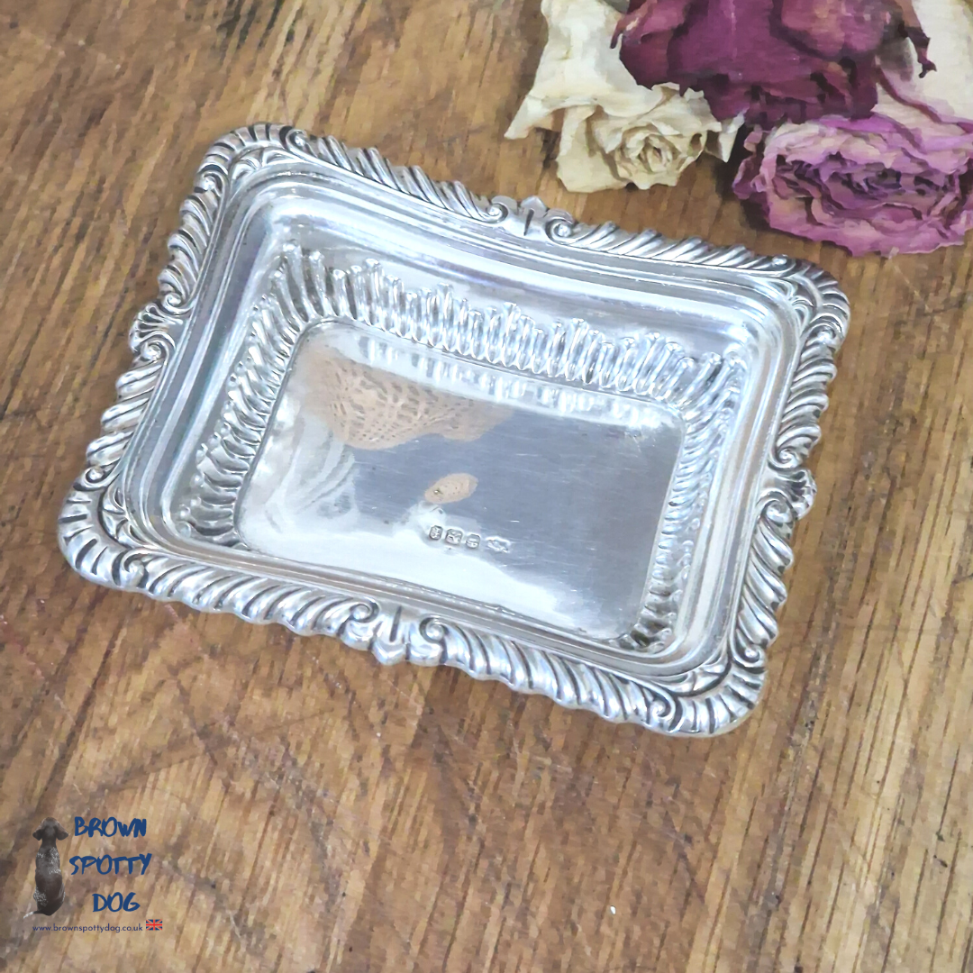 1898 Victorian Silver Hallmarked Trinket DIsh