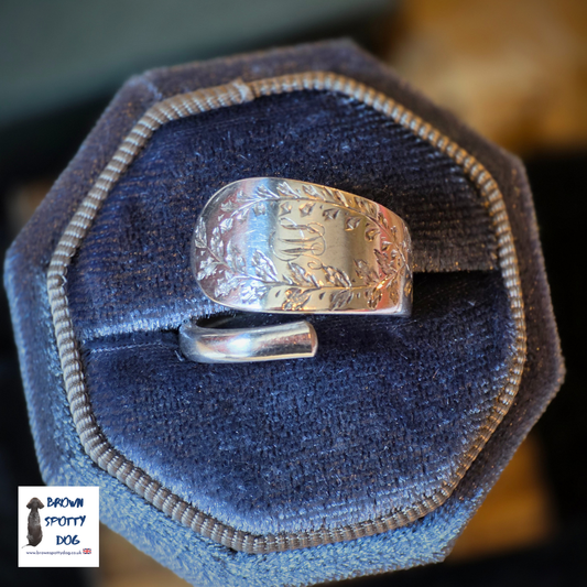 Glasgow 1893 Antique Silver Spoon Ring, complete with Change of Use Certification - A1058