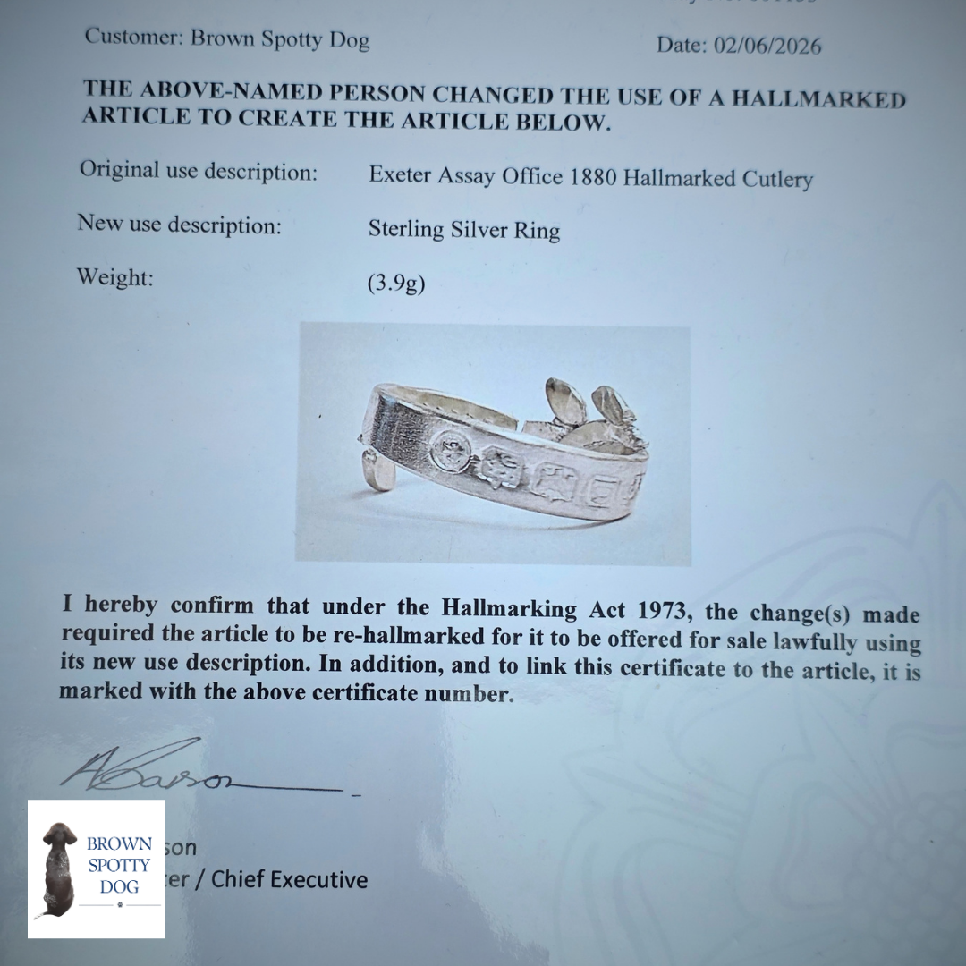 Exeter 1880 Antique Silver Spoon Ring, complete with Change of Use Certification - A1565