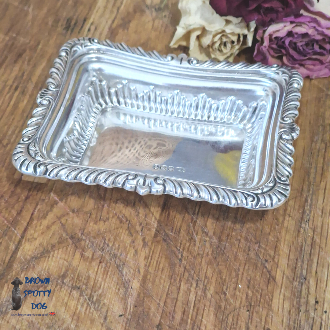 1898 Victorian Silver Hallmarked Trinket DIsh
