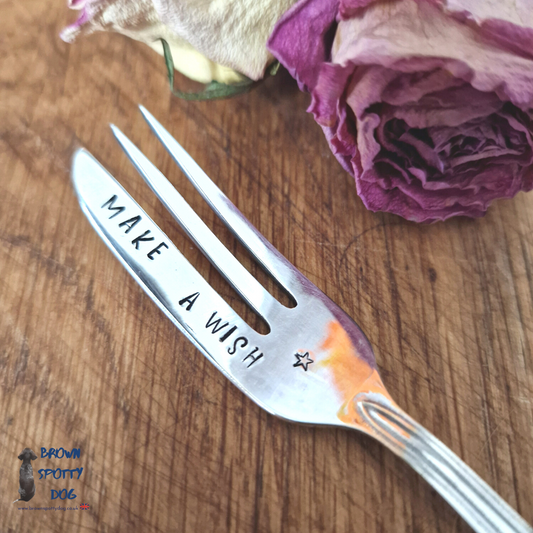 'Make A Wish' Vintage Cake Fork.
